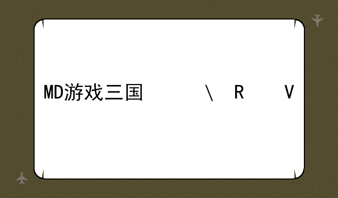 MD游戏三国志3攻略