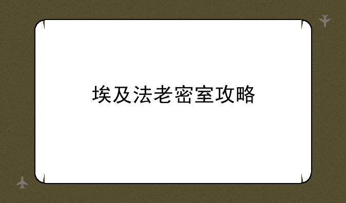 埃及法老密室攻略