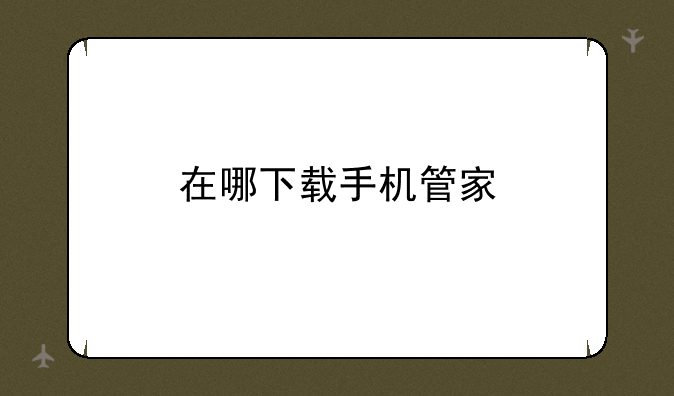 在哪下载手机管家