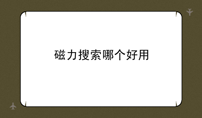磁力搜索哪个好用