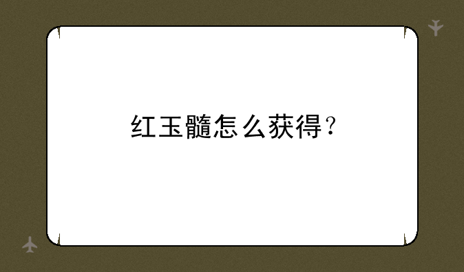 红玉髓怎么获得？