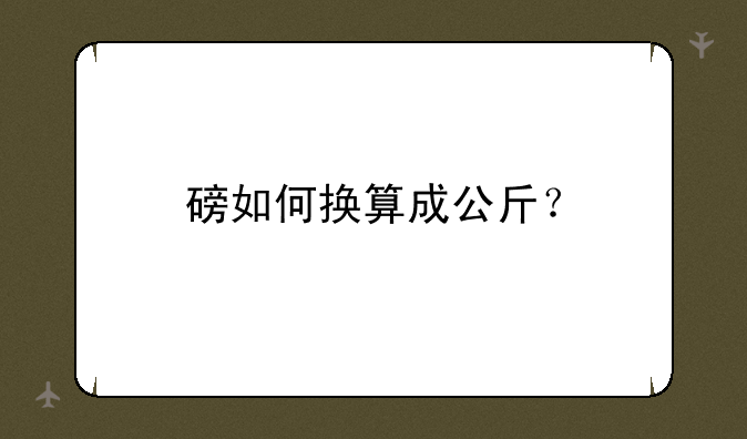 磅如何换算成公斤？
