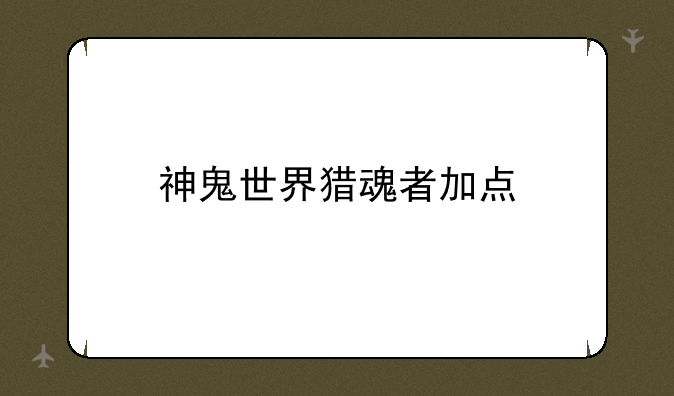 神鬼世界猎魂者加点