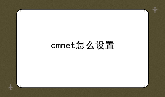 cmnet怎么设置